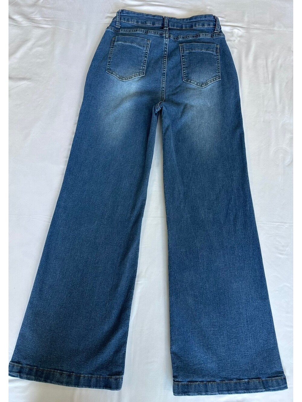 Flamingals Size Medium High Rise Wide Leg Stretch Jeans Medium Wash - Picture 3 of 10